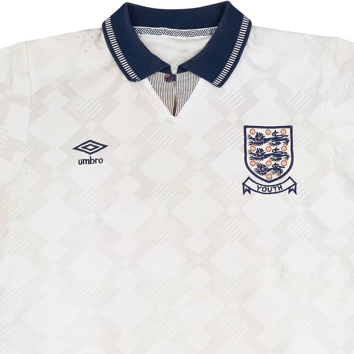 1992 England U-18 Match Issue Home Shirt #12 (Butt)