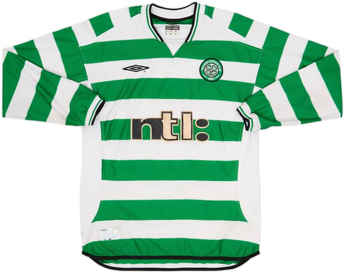 2001-03 Celtic Home L/S Shirt Larsson #7 - 7/10 - (M)