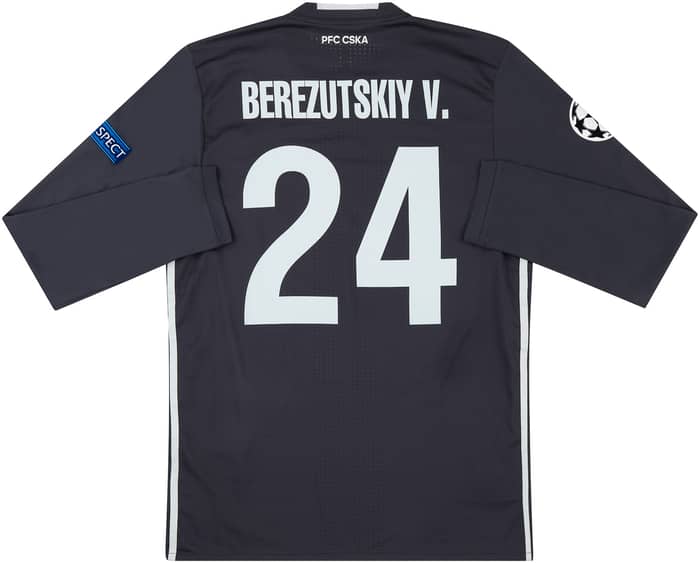 2017-18 CSKA Moscow Match Issue Champions League Third L/S Shirt Berezutskiy V. #24 (v Manchester United)