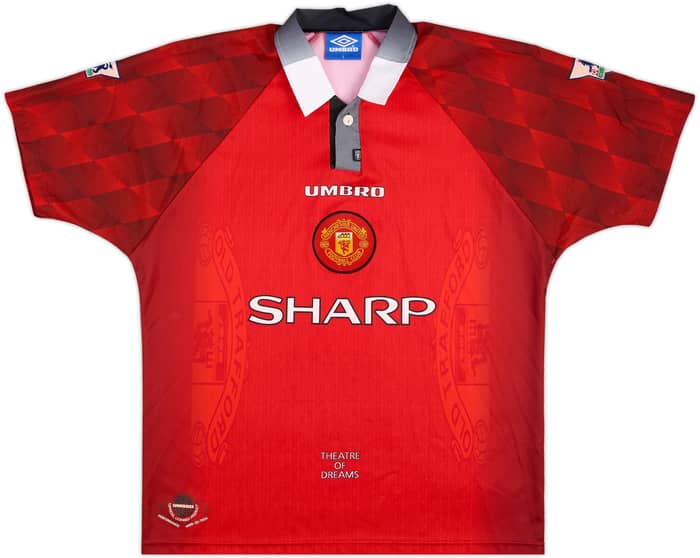 1996-98 Manchester United Home Shirt Cantona #7 - 7/10 - (L)