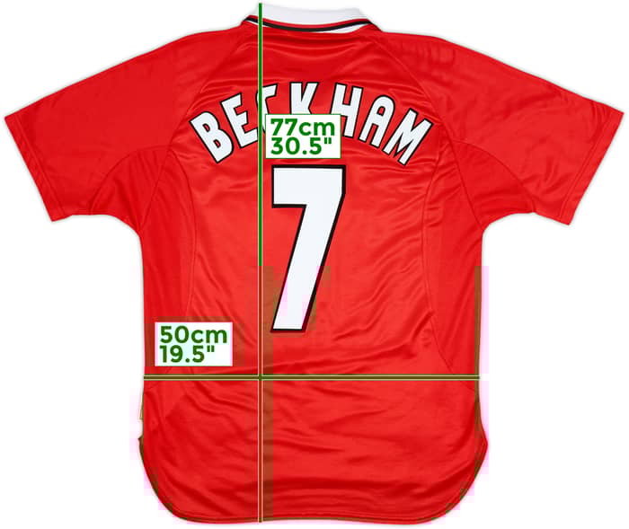 1997-00 Manchester United CL Shirt Beckham #7 - 6/10 - (M)