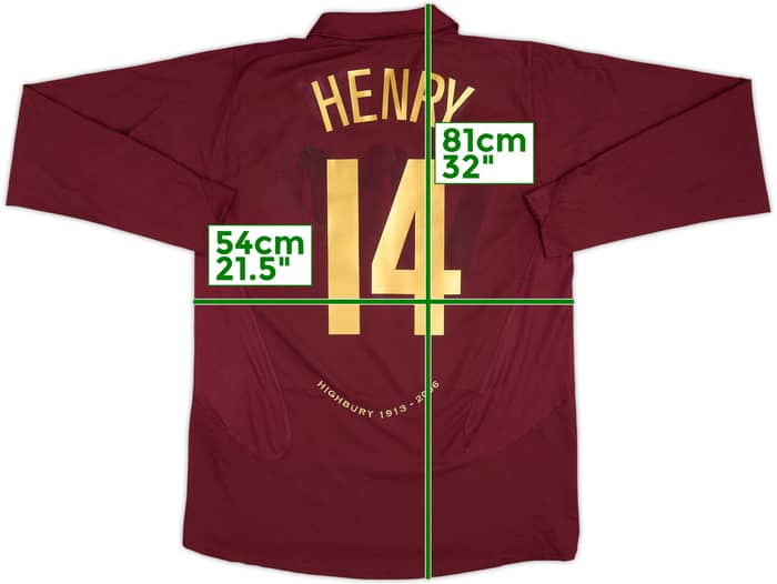 2005-06 Arsenal Home L/S Shirt Henry #14 - 5/10 - (L)
