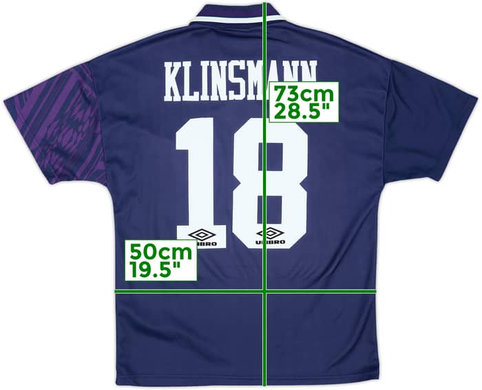 1994-95 Tottenham Away Shirt Klinsmann #18 - 9/10 - (M)