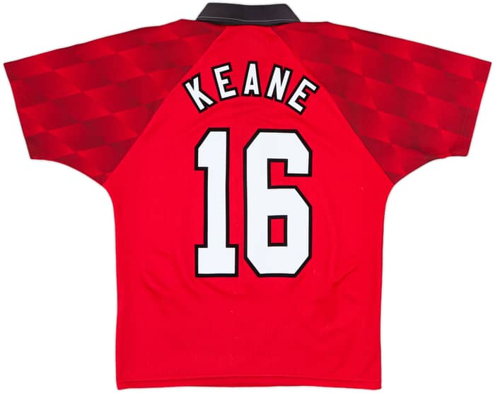 1996-98 Manchester United Home Shirt Keane #16 - 8/10 - (Y)