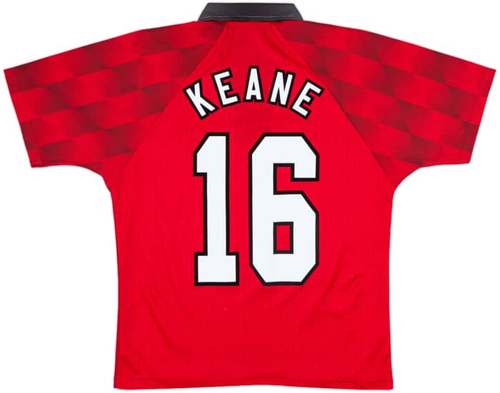 1996-98 Manchester United Home Shirt Keane #16 - 8/10 - (Y)