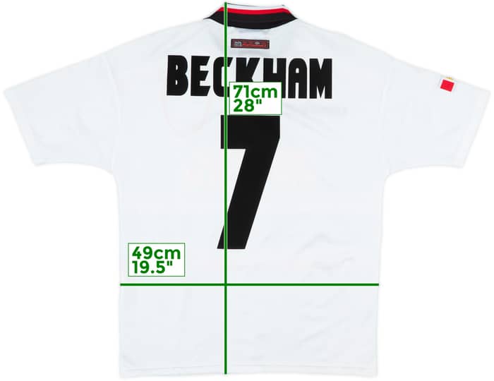 1996-97 Manchester United Away Shirt Beckham #7 - 8/10 - (Y)