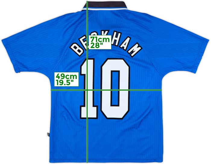 1996-98 Manchester United Third Shirt Beckham #10 - 8/10 - (Y)