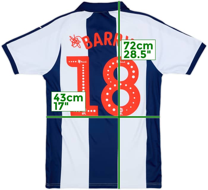 2018-19 West Brom Home Shirt Barry #18 - 9/10 - (S)