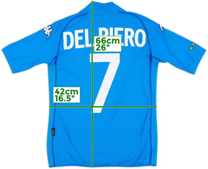 2002 Italy Home Shirt Del Piero Del Piero #7 - 8/10 - (XL.Boys)