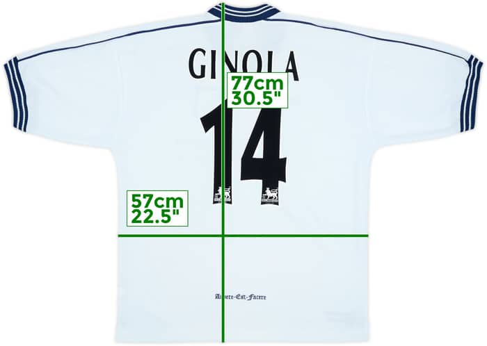 1997-99 Tottenham Home Shirt Ginola #14 - 9/10 - (XL)