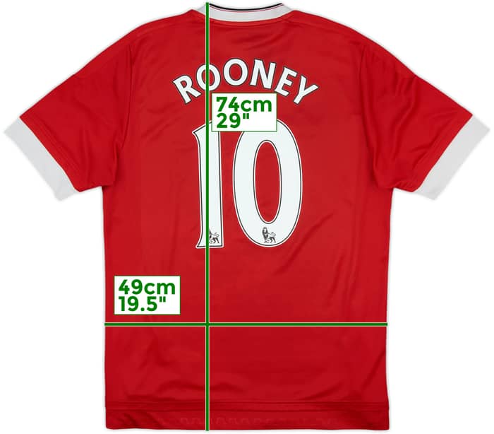 2015-16 Manchester United Home Shirt Rooney #10 - 5/10 - (M)