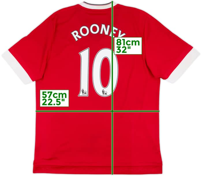 2015-16 Manchester United Home Shirt Rooney #10 - 5/10 - (XL)
