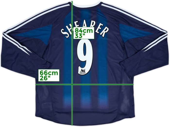 2004-05 Newcastle Away L/S Shirt Shearer #9 - 5/10 - (XXL)