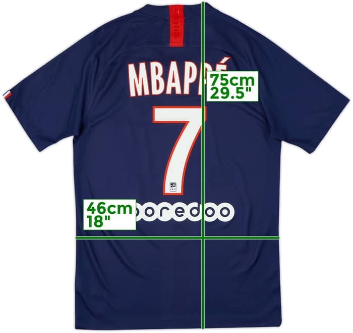 2019-20 Paris Saint-Germain Home Shirt Mbappe #7 - 7/10 - (S)