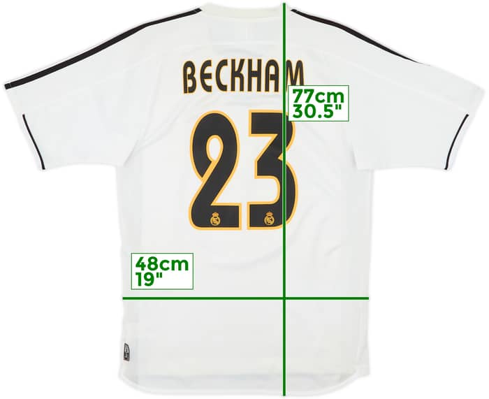 2003-04 Real Madrid Home Shirt Beckham #23 - 7/10 - (S)