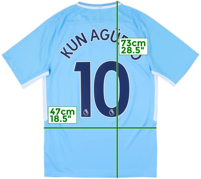 2017-18 Manchester City Home Shirt Kun Aguero #10 - 9/10 - (S)