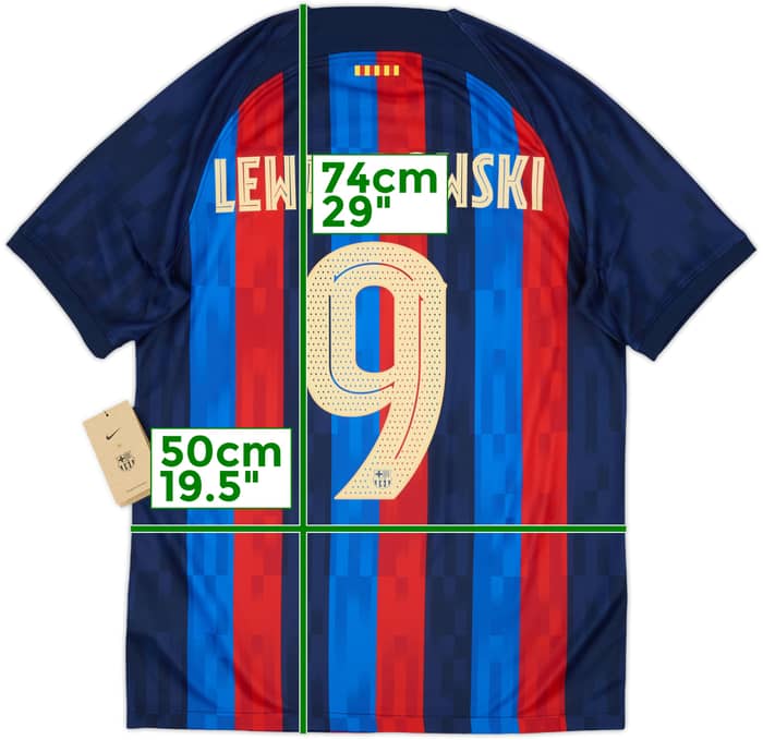 2022-23 Barcelona Home Shirt Lewandowski #9 (M)