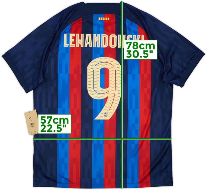2022-23 Barcelona Home Shirt Lewandowski #9 (XL)