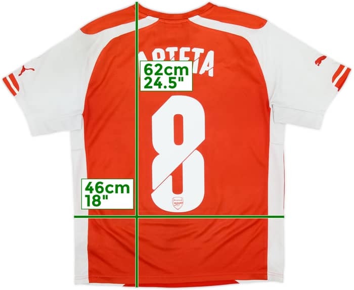 2014-15 Arsenal Home Shirt Arteta #8 - 5/10 - (S)