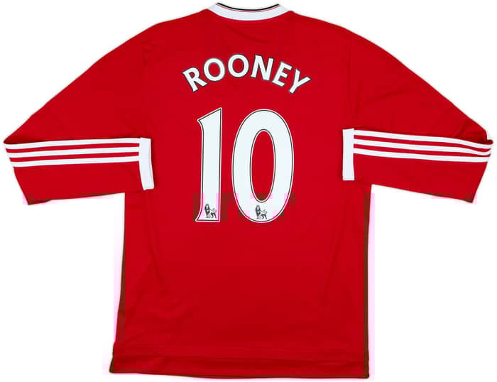 2015-16 Manchester United Home L/S Shirt Rooney #10 - 8/10 - (M)