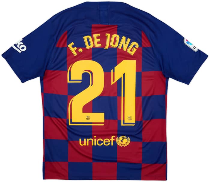 2019-20 Barcelona Home Shirt F.De Jong #21 - 8/10 - (M)
