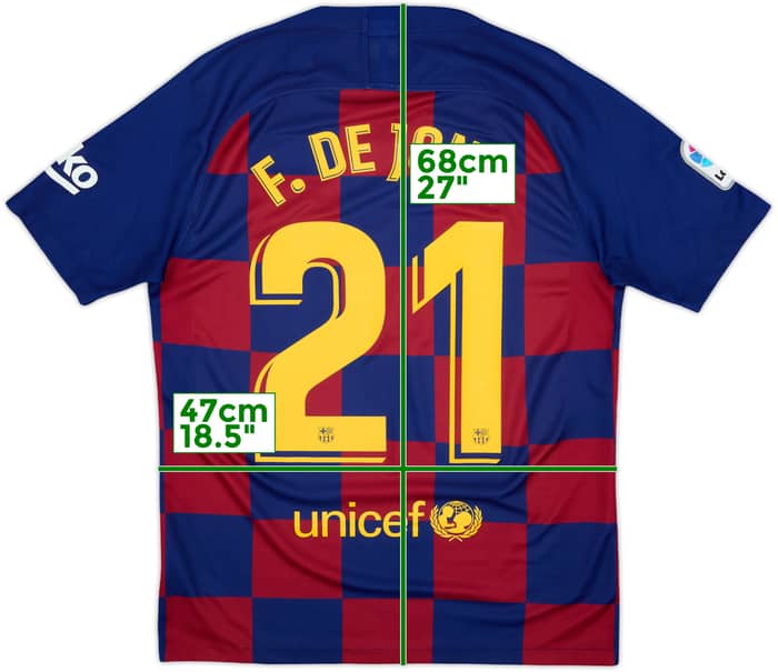 2019-20 Barcelona Home Shirt F.De Jong #21 - 8/10 - (M)