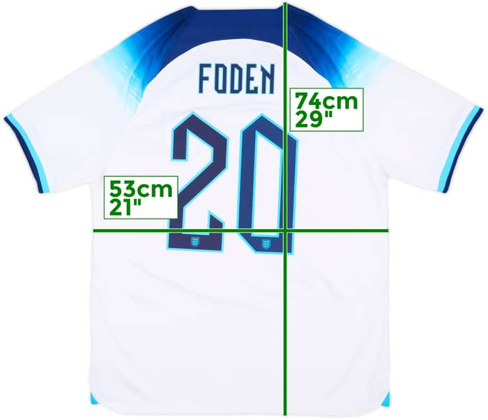 2022-23 England Home Shirt Foden #20 - 9/10 - (L)