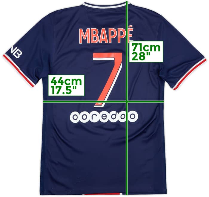 2020-21 Paris Saint-Germain Home Shirt Mbappe #7 - 8/10 - (S)
