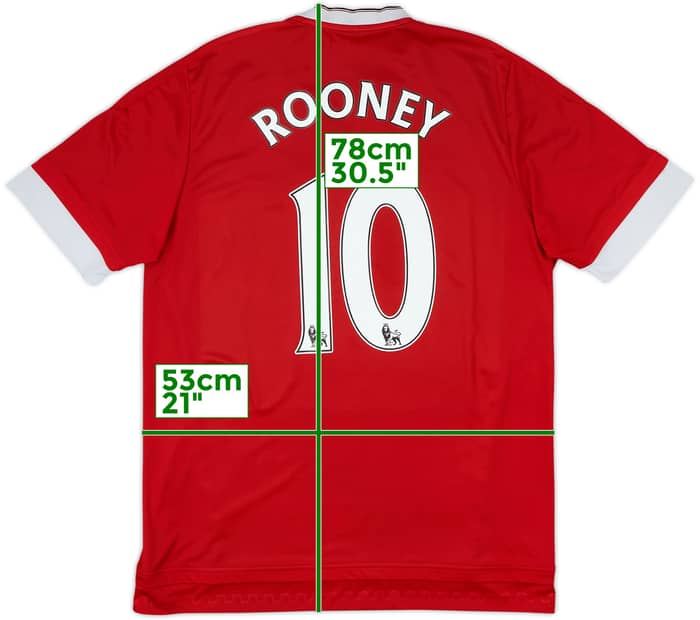 2015-16 Manchester United Home Shirt Rooney #10 - 5/10 - (L)