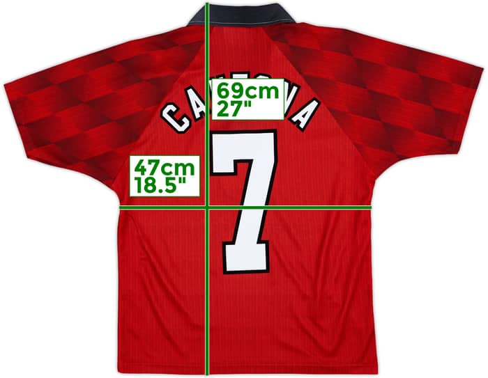 1996-98 Manchester United Home Shirt Cantona #7 - 9/10 - (Y)