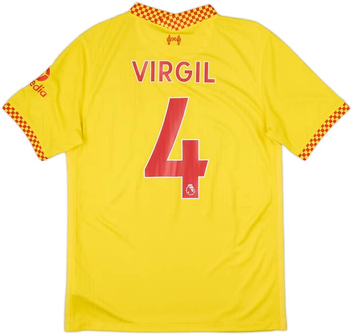 Camiseta de la tercera equipación del Liverpool 2021-22 Virgil #4 - 9/10 - (M)