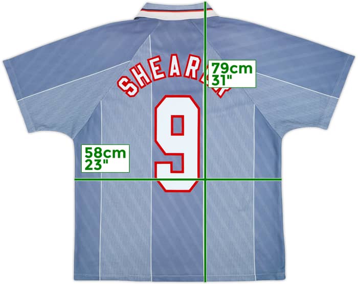 1996-97 England Away Shirt Shearer #9 - 6/10 - (L)