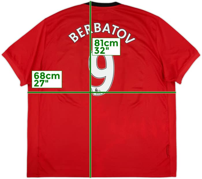 2009-10 Manchester United Home Shirt Berbatov #9 - 7/10 - (3XL)