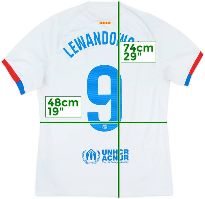 2023-24 Barcelona Away Shirt Lewandowski #9 - 8/10 - (M)