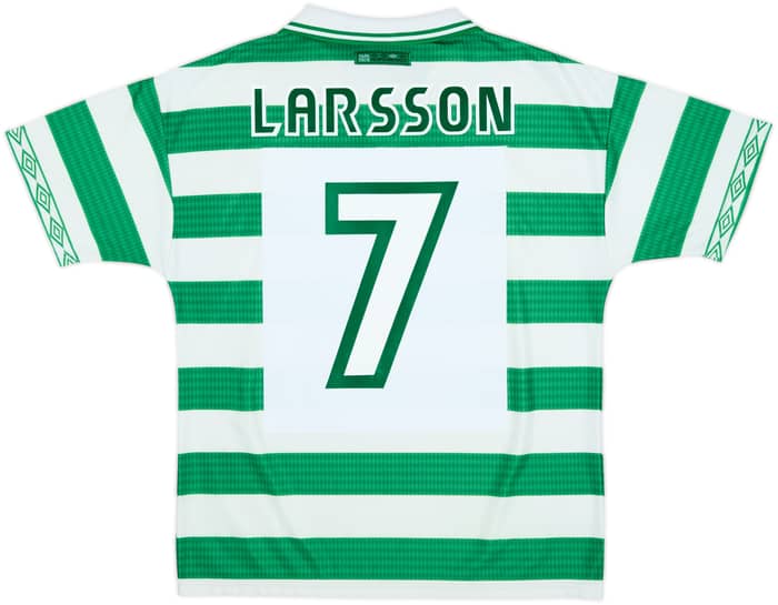 1997-99 Celtic Home Shirt Larsson #7 - 8/10 - (M)