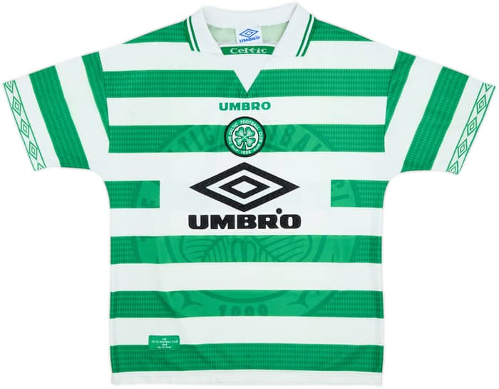 1997-99 Celtic Home Shirt Larsson #7 - 8/10 - (M)