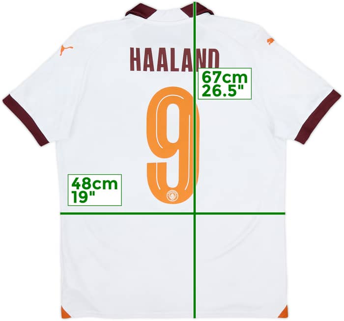 2023-24 Manchester City Away Shirt Haaland #9 - 8/10 - (XL.Boys)