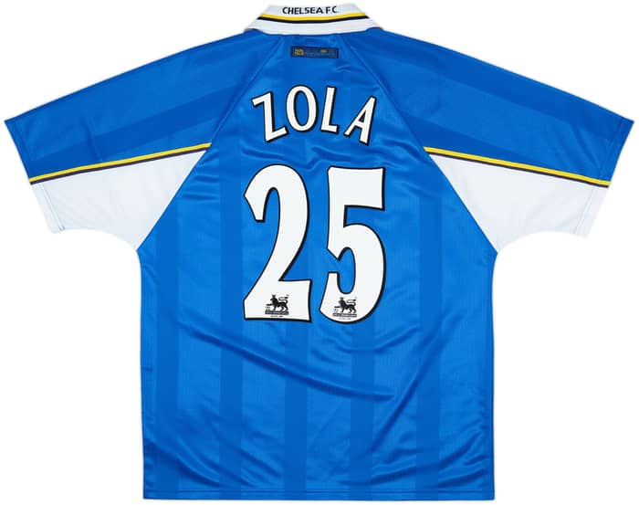 1997-99 Chelsea Home Shirt Zola #25 - 8/10 - (L)