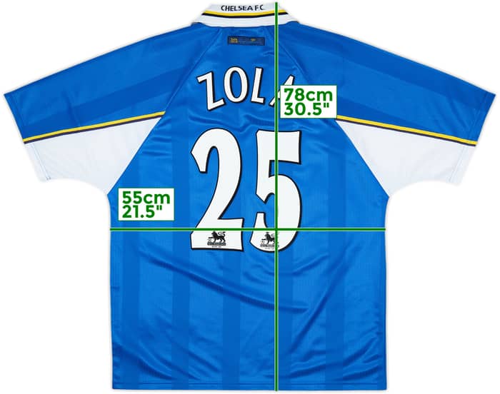 1997-99 Chelsea Home Shirt Zola #25 - 8/10 - (L)