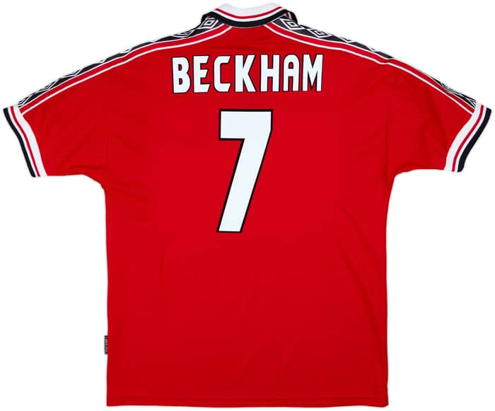 1998-00 Manchester United Home Shirt Beckham #7 - 9/10 - (XL)