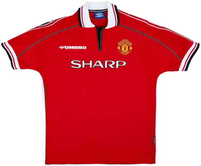 1998-00 Manchester United Home Shirt Beckham #7 - 9/10 - (XL)
