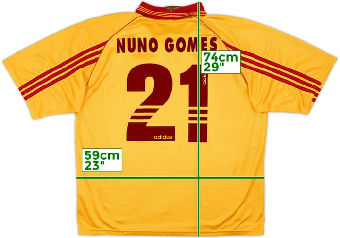 Camiseta de visitante del Benfica 1998-99 Nuno Gomes #21 - 6/10 - (XL)