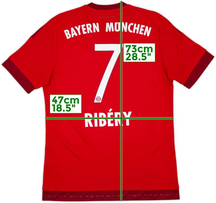 2015-16 Bayern Munich Home Shirt Ribery #7 - 9/10 - (M)