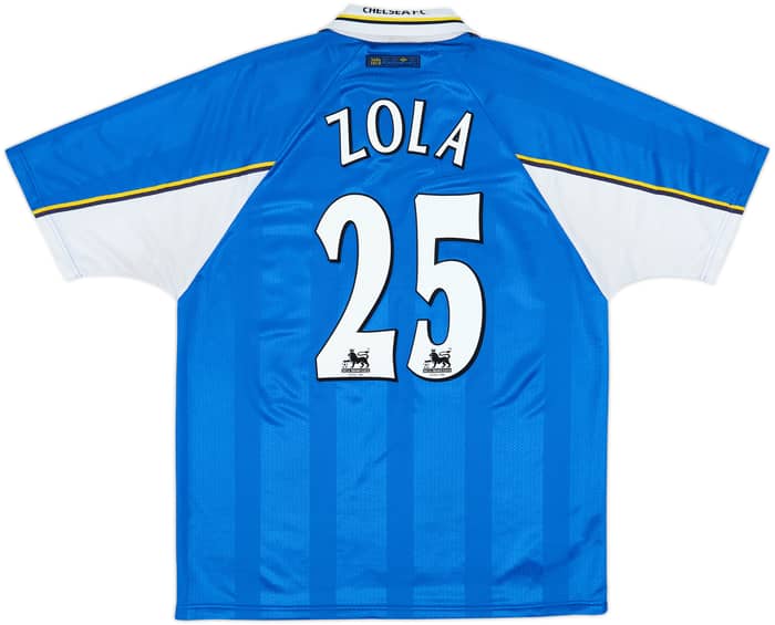 1997-99 Chelsea Home Shirt Zola #25 - 8/10 - (XL)