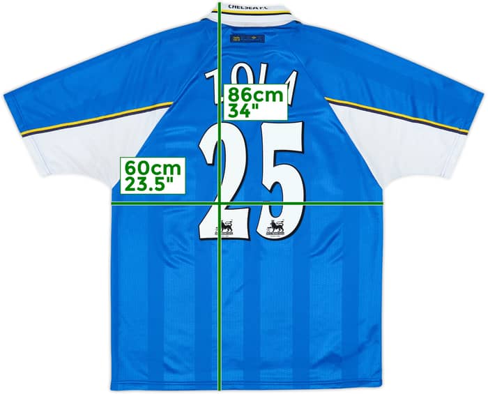 1997-99 Chelsea Home Shirt Zola #25 - 8/10 - (XL)