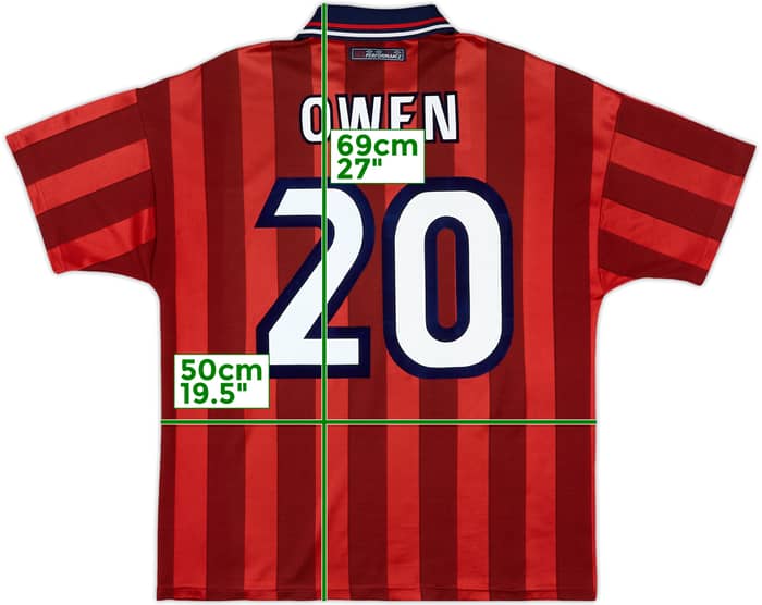 1997-99 England Away Shirt Owen #20 - 9/10 - (L)