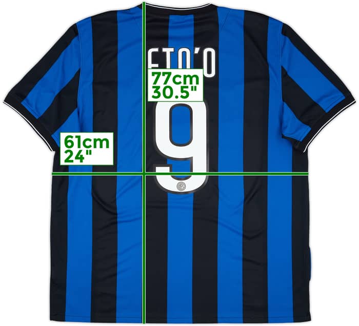 2009-10 Inter Milan Home Shirt Eto'o #9 - 9/10 - (XL)