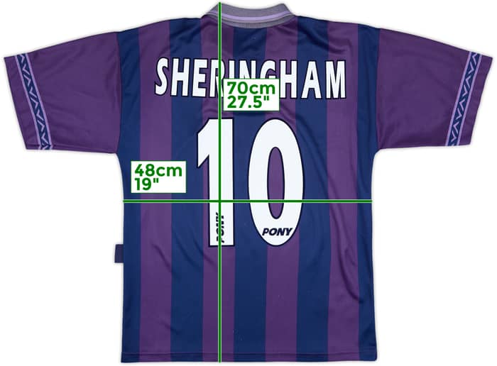 1995-97 Tottenham Away Shirt Sheringham #10 - 9/10 - (M)
