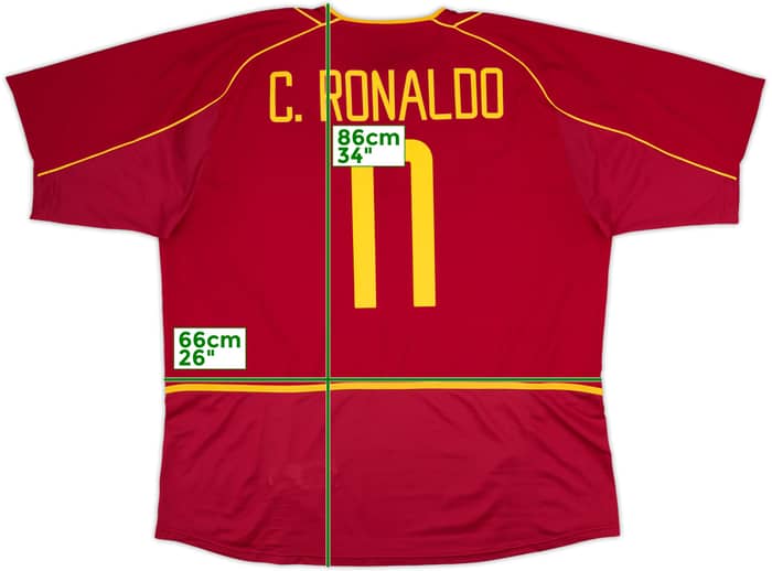 2002-04 Portugal Home Shirt C.Ronaldo #11 - 9/10 - (XXL)