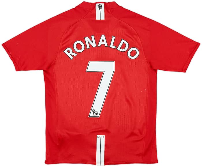 2007-09 Manchester United Home Shirt Ronaldo #7 - 8/10 - (XL.Boys)